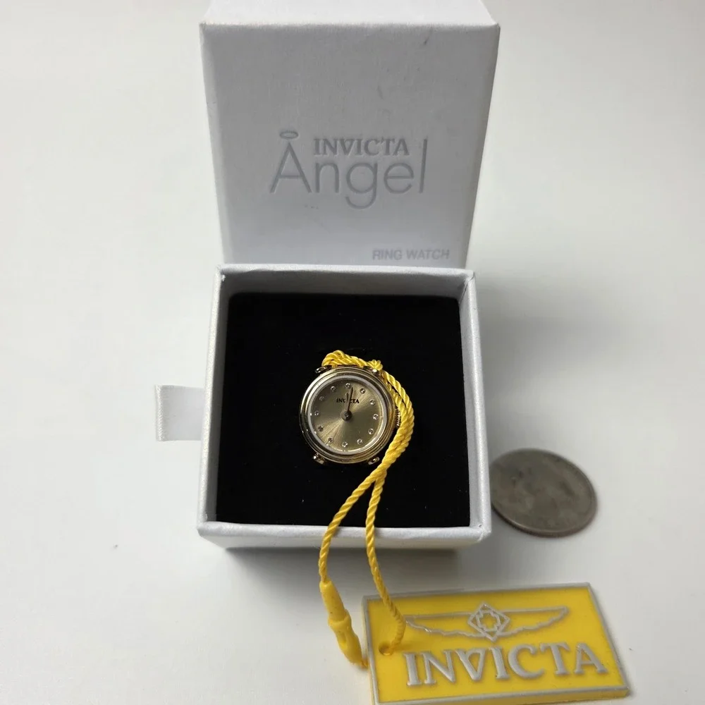 NEW Invicta Angel Women's Ring Watch - 17.5mm, Gold (44483) #0427